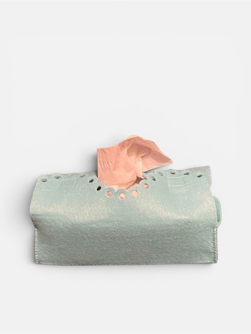 Decorative Blue Tissue Box Cover Teal Felt Rectangle New Gift Home Decor